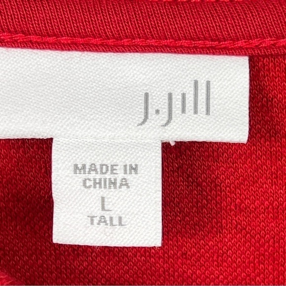 J.Jill Sweater Pattern Design Long Sleeve Red Size Large Tall - Picture 7 of 7
